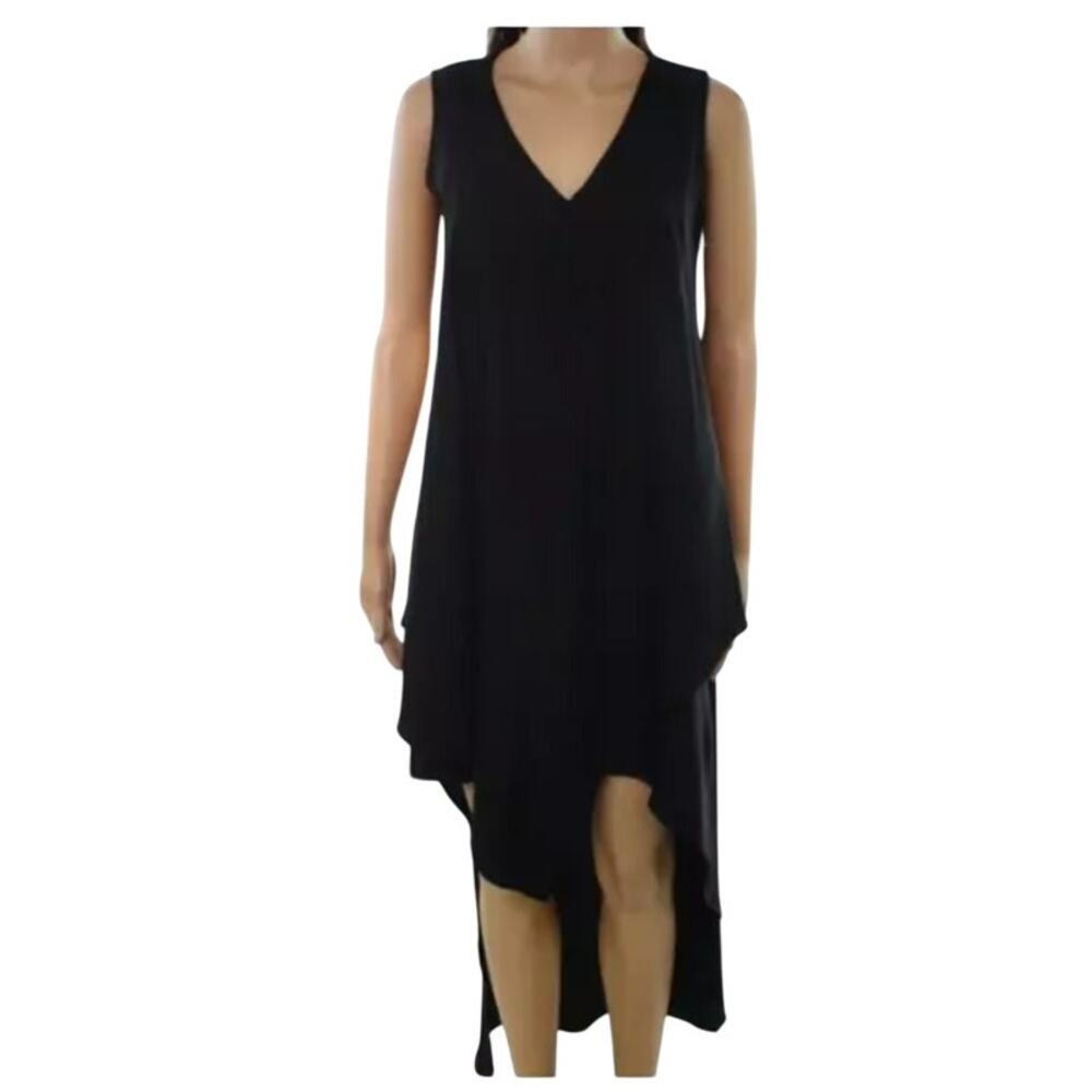 Nicole Miller Asymmetrical Hi-Low Dress Size 6 Sleeveless Modern Chic Layer